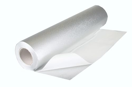 Isolpak CLAD selbstklebend 7-schichtiges HQ-Laminat aus Aluminium- und Polyesterfolie UV-beständig Wassersperre und Dampfsperre SCHICHTIGE FOLIE (Grobkorn, 600mm/1m)