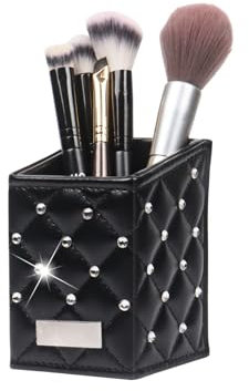 Make Up Pinsel Aufbewahrung Kosmetik Organizer Make up Pinselhalter Schminktisch Deko für Bad Eitelkeit Arbeitsplatte(Schwarz)