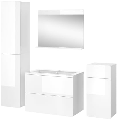 Vicco Badmöbel-Set Izan, Weiß, 5 Teile