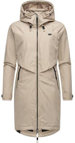 Ragwear langer oversized Damen Übergangsmantel atmungsaktiver und wasserdichter Parka (Wassersäule 11.000mm) mit Kapuze Frodik YOUMODO XS-XXL