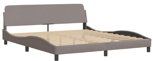 vidaXL Bettgestell Dover Taupe 180x200 cm Stoff