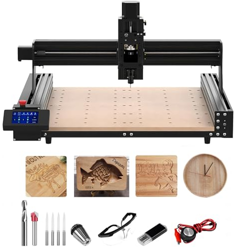 TTC450 CNC Router Machine, 3 assi Incisione All-Alluminio Fresatrice per Incisione, Taglio MDF, Acrilico, Legno Massello, Nylon, PCB, Fibra di carbonio, Area di lavoro Macchina CNC 45,7 x 45,1 x 7,1