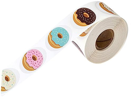 NUOBESTY 1 Geschenkaufkleber kreativität kreativekraft Valentinstag-Donut-Aufkleber Donuts-Siegelaufkleber Etiketten Aufkleber verpacken siegel aufkleber schmackhaft schmücken Lebensmittel