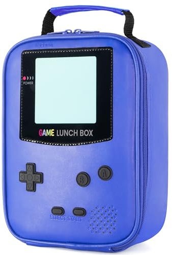 Lunchbox für Jungen, isolierte Lunchbox aus Leder, Gameboy-Box, wiederverwendbare Snack-Boxen, Mahlzeiten-Vorbereitungstasche für Kinder, Jungen, Männer
