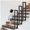 Treppe Seitlich Montierte Geländer,Eisenzäune,Dachboden Innenhaushalt einfache Selbstmontierende Duplex-Dachgeländer,Zaunstützstangen(Size:U 45cm,Color:Schwarz)