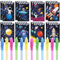 REAGAR Weltraum Party Geschenke, 12 UV unsichtbare Tinte Stift und 12 Weltraum Notizbuch, Weltraum Geburtstagsgeschenke für Kinder