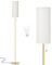 Aooshine Gold Floor Lamp for Living Room with 3 Color Temperatures Bulb, 64 Standing lamp with Linen lampshade for Bedroom, Minimalist Pole Lamp, Beige Shade & Gold Pole(Bulb Included)