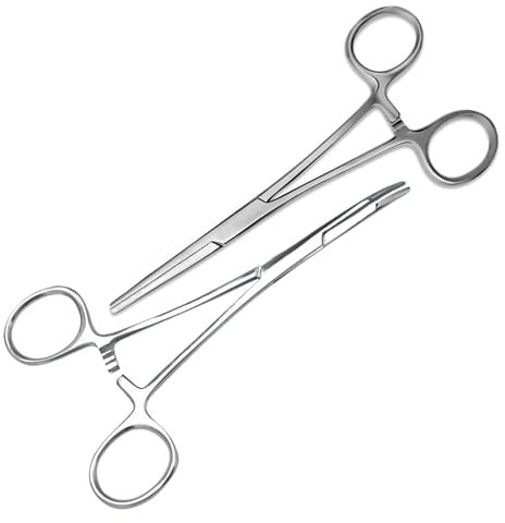 LATRAT 2 Diversi Tipi Pinzette in Acciaio Inox, per Cani da Compagnia, Adatto per La Pesca,Spennare Animali Domestici,Bloccaggio per Pulizia dell'Orecchio di Animali Domestici, 12.5cm
