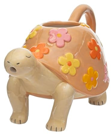 Sass & Belle Schildkröte Gießkanne – Niedliche dekorative Mini-Gießkanne für drinnen für Pflanzen, kleiner Dolomiten-Blumen-Gießkrug, Neuheitsgeschenke für Pflanzenliebhaber & skurriles Wohndekor