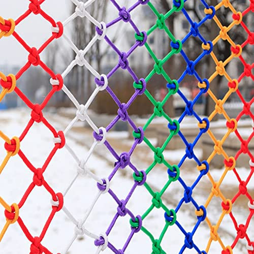 FOELANNE Jute-Hanf-Netz, Seilnetz für Spielplatz, Pflanzen-Kletternetz, Balkon-Isolationsschutznetz, Kletternetz for Deckennetz-Dekoration im Freien, Fallschutznetz(2x5m)