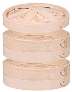 Kochtopf, hochwertiger handgemachter Bambus-Dampfer 7/8/10/12 Zoll, 2/3 Stufen, Deckel und Beschichtungen, Dampfer für Ravioli aus natürlichem Bambus, perfekt zum Kochen