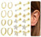 MILACOLATO 10 Paar Gold Ohrringe Set 18K Vergoldet Wasserfest Hypoallergene Gesundheitsstecker Creolen Silber Klein Damen Helix Piercing