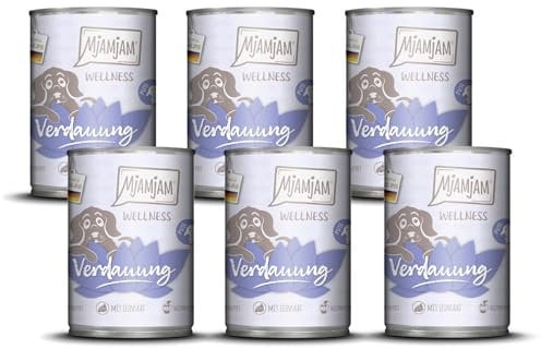 MjAMjAM - Premium Nassfutter für Hunde - Wellness - Verdauung - Pute, 6er Pack (6x400g), getreidefrei