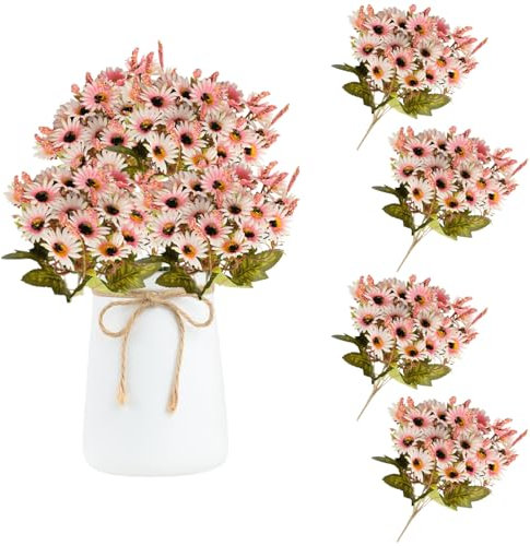 astylishome Faux Flowers Outdoor Artificial Flowers UV Resistant Daisy Silk Artificial Fake Flowers Plastic Flowers for Indoor Vase or Outside Hanging Planter Home Garden Decorating 3319