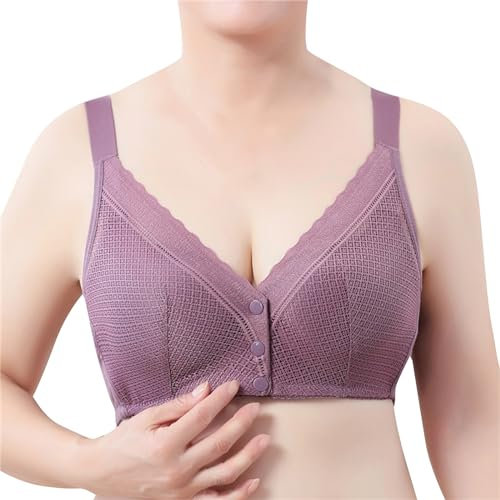 Verstellbare Träger Volle Abdeckung Drahtloser -Up-BH Bequemer BH für jeden Tag Orthopädischer Entlastungs BH Sport Gadgets (Grey, F)