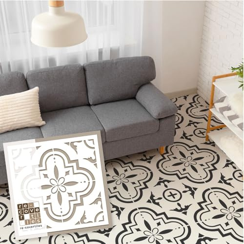 RE-COVERTILES - Schablonen zum Malen und Dekorieren | Flexibel, Waschbar und Wiederverwendbar | für Wände, Böden und Möbel | 30x30 cm