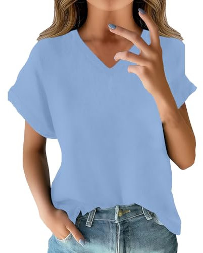 Sale Angebote Sale Angebote Tshirt Damen Viskose Blumen Motiv Tunika Tshirt Shirts Damen Sommer V-Ausschnitt Rosegoldene Ohrringe Stecker Sommerkleidung Fuer Frauen Damen Mode Sale Sale