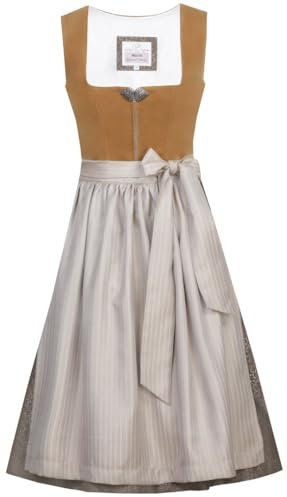 MarJo Samt Dirndl Camella Camel Midi 65 cm Größe 44