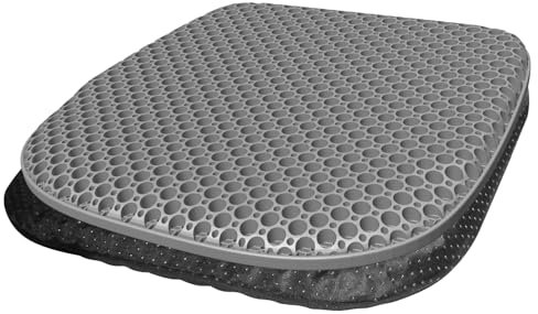 TONINT Cuscino in gel, Cuscini per sedia in gel, Cuscino antidecubito-Cuscino Elastico per Il Sostegno del Sedile,Fresco e Traspirante, per alleviare l'affaticamento dell'anca (Nero, 45×45×3.5cm)