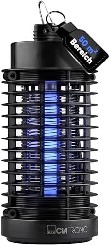 Clatronic® Insektenvernichter elektrisch | Mückenfalle Tag & Nacht | für bis zu 50qm | Mückenlampe ohne Chemie oder Duftstoffe | Fliegenfalle elektrisch inkl. Reinigungsbürste | Lichtfalle ISL 3823