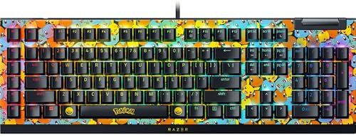Razer BlackWidow V4 X Pokémon Edition - Teclado mecánico para Juegos - RGB - mecánicos Clicky Verde - 6 Teclas Macro dedicadas - Teclas ABS de Doble Disparo - QWERTY Diseño US | Pokémon Kanto