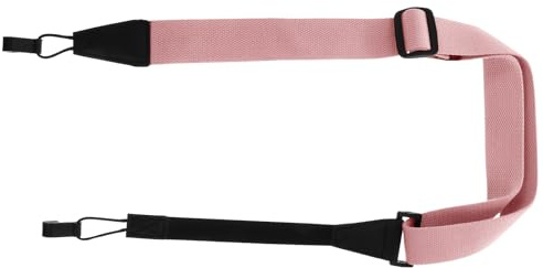 Rosa Ukulelen Gurt ohne Bohren, Verstellbar für Schüler und Junge Mädchen | Gewebe und Kunststoff, 1 Stück mit Neck Loop, fürs Musizieren im Unterricht oder Beim Busking