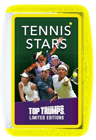 Top Trumps Tennis Stars Limited Edition Card Game | Featuring Federer, Serena, Nadal, Djokovic, Alcaraz & Świątek | Fun Family Travel Game for Kids & Adults