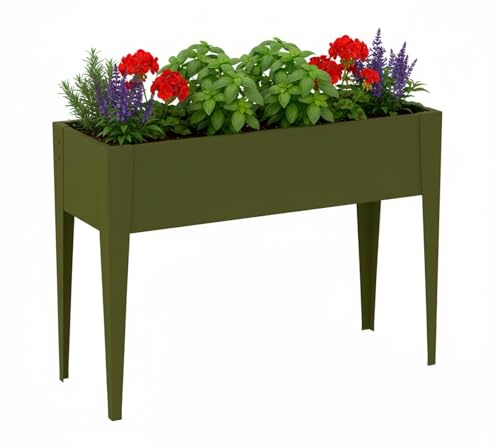 WESTMANN Vedura M Hochbeet für Balkon, 100x30x80 cm, Olivgrün | Das platzsparende Hochbeet in Olivgrün besticht durch modernes Design fürs Urban Gardening und ist schnell montiert.