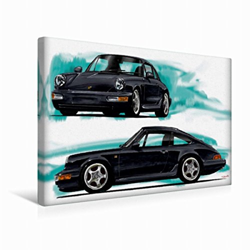 Premium Textil-Leinwand 45 x 30 cm Quer-Format Porsche 911/964 | Wandbild, HD-Bild auf Keilrahmen, Fertigbild auf hochwertigem Vlies, Leinwanddruck von Reinhold Autodisegno