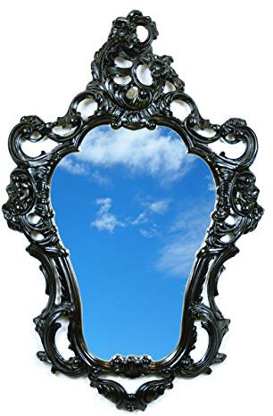 Idea Casa Specchio Nero Specchiera Nera Stile Barocco Luigi XVI Finto Vintage Cm 75x49
