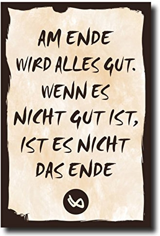 Homeyourself Holzschild Dekoschild Am Ende Wird Alles gut wenn es Nicht gut ist ist es Nicht das Ende mit Spruch 20x30cm Shabby Chic Vintage Wandschild Türschild Holzbild Holztafel Bild