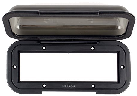 EnrockMarine EMCBK1 Universal In Dash Water Resistant Waterproof Tinted Radio Shield Receiver Cover (Black Base)