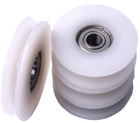CBRIGHT U Groove Pulley Bearing Track Roller Wheel Bearing Nylon Round High Carbon Steel Pulley , 4 Pieces ,8x46.5x10mm