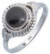mantraroma Ring Silber 925 Damen Onyx Edelstein schwarz ausgefallen verspielt