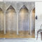 ABAKUHAUS Säule Duschvorhang, Antiquitäten für das Interieur, Stoffliches Gewebe Badezimmerdekorationsset mit Haken, 175 x 200 cm, Coconut Sand Brown
