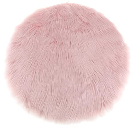 LOVIVER Sitzkissen Schaffell Teppich Kunstfell Dekofell Stuhlkissen Sitzauflage Flauschiger Stuhlbezug Kuscheldecke weich für Auto, Rosa 35 cm