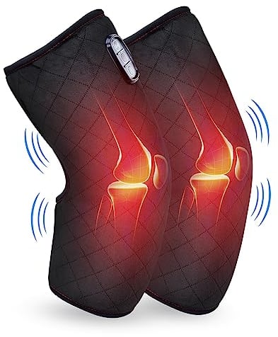 Comfier Masajeador de Rodillera con Calefacción - Envoltura de Rodillera con Vibración,Masajeador de Piernas con almohadilla térmica para la Fatiga