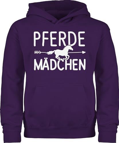 Kinder Hoodie Jungen - Pferd - Pferde Mädchen - Pferdemädchen - 116 (5/6 Jahre) - Lila - pferdepulli pferdepullover reiten fjordis pullover pferdepullies reithoodies pferdeliebhaber ich geh pulli