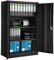 TecTake® Armoire de Bureau métallique 140x90x40 cm avec Serrure Rangement Bureau avec 4 Compartiments pour Classeur Rangement Documents Industriel Meuble 2 Portes, 3 Étagères Réglables en Hauteur