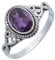 mantraroma Ring 925 Silber Damen Amethyst facettiert Edelstein lila ausgefallen verspielt