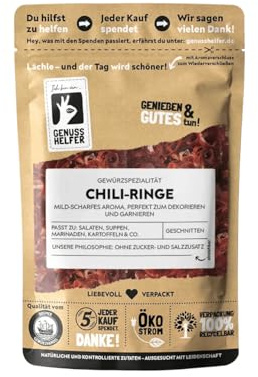 Bremer Gewürzhandel Chili Ringe, getrocknete Chili zum Kochen und Braten, leicht scharf, 25g