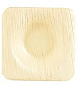 Papstar 25 Lot de 25 Bols en Feuille de Palmier carré 6 cm x 6 cm x 1,3 cm