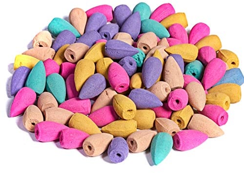 TANNESS 100 PCS Backflow Incense Cones for Waterfall Burner - 10 Mixed Natural Scents Includes Rose, Jasmine, Lily, Mint, Lavender and More for Relaxation Air Purification Meditation Yoga Gift