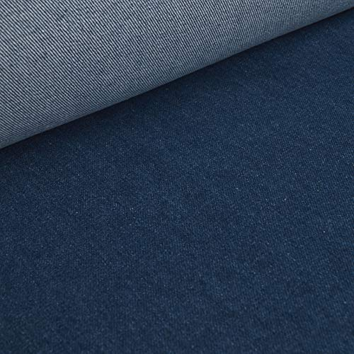 (12,99€/m) Jeany - Hochwertiger 12,5oz Denim Jeansstoff - 100% köperbindige Baumwolle - Dunkelblau - Meterware