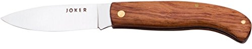 Joker NB77 Kolben Taschenmesser mit Bubingaholzgriff und 420 Edelstahlklinge 7 cm, Angelgerät, Jagd-, Camping- und Wanderwerkzeug
