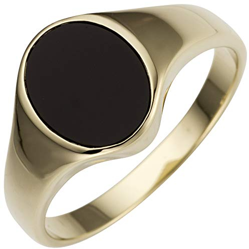 Jobo Damen Ring 585 Gold Gelbgold 1 Onyx oval Goldring Größe 52