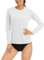 TACVASEN Damen Sonnenschutz Oberteil Langarm Laufshirt UV-Schutz UPF 50+ Leicht Tops Surf T-Shirt Outdoor Sommer Shirt (L, Weiß)(L,Weiß)