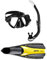 Mares Wahoo + Manta Schnorchelset (schwarz-gelb, 40/41)