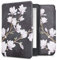 kwmobile Klapphülle kompatibel mit Kobo Clara HD Hülle - eReader Case - Magnolien Taupe Weiß Dunkelgrau