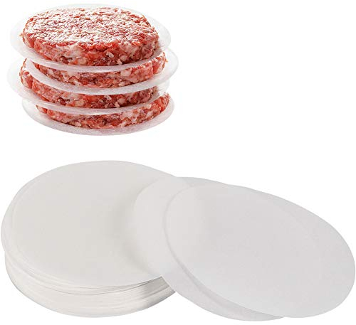 Hamburger Patty Papier, rund, 14 cm, 200 Stück, antihaftbeschichtet, Patty-Papierbögen für Burgerpresse, Patty Serperate und Kuchenbacken (11,4/6/7/8/9/10/30,5 cm erhältlich)